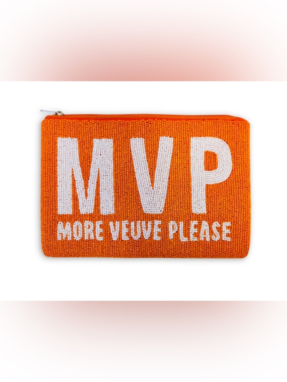 MVP More Veuve Please Orange Beaded Pouch